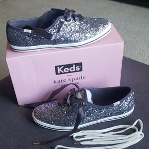 Kate Spade Glitter Pewter Shoes